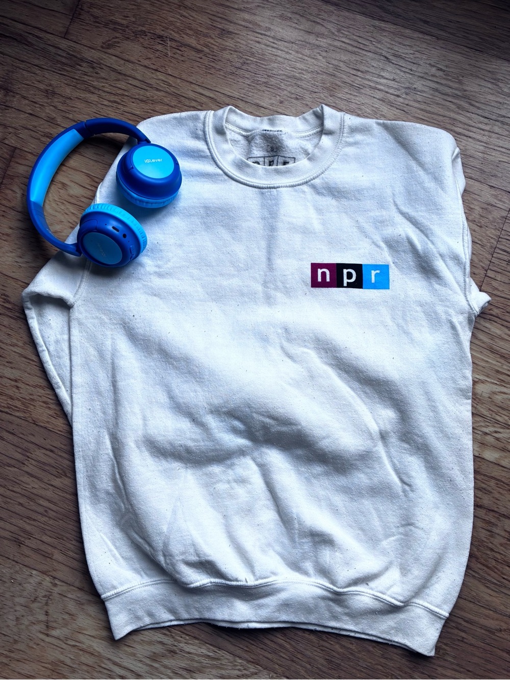 NPR Logo White Crewneck Sweatshirt